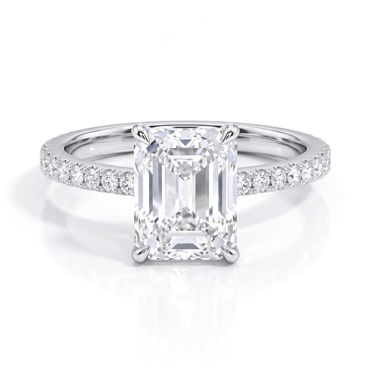 Premium Moissanite Engagement Ring - Sterling Silver