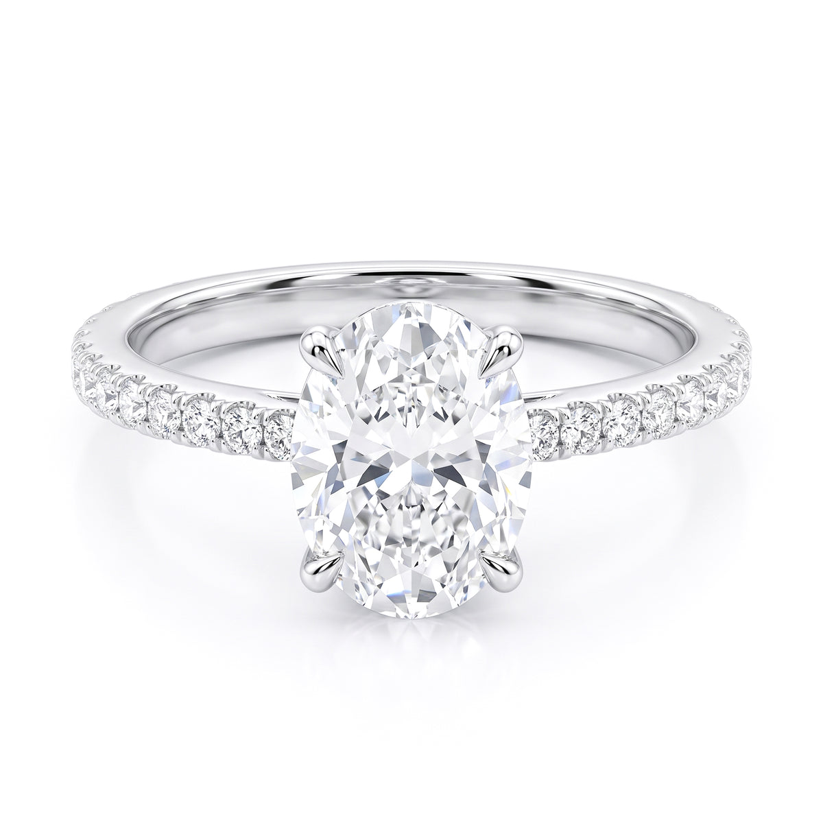 Premium Moissanite Engagement Ring - Sterling Silver