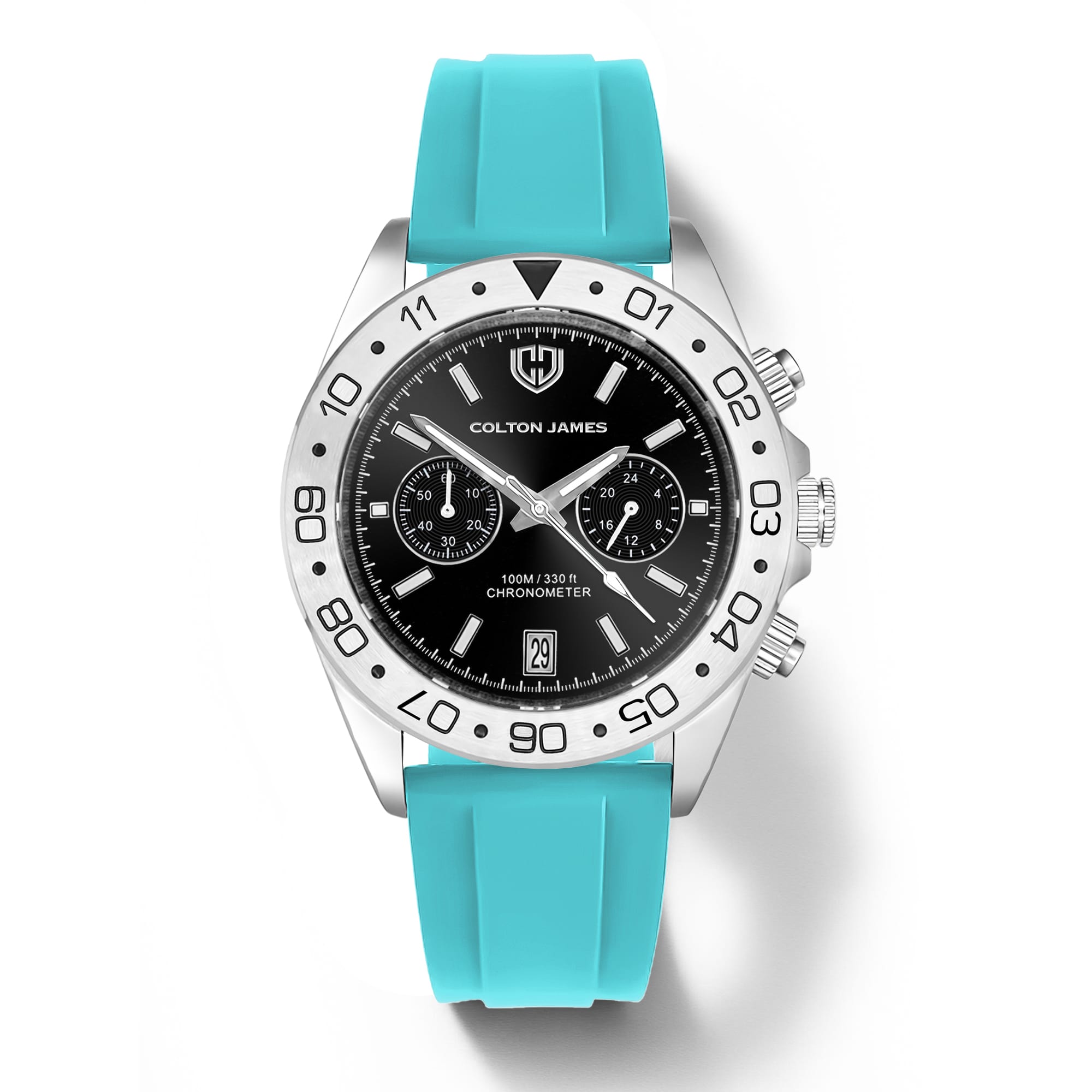 Paladin Mens Chronograph Watch - Silver Obsidian