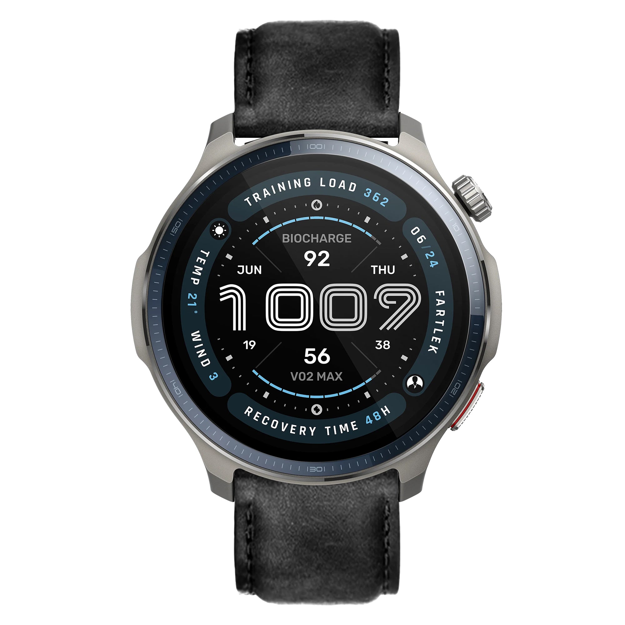 22mm Quick-Release Premium Italian Leather Strap for Amazfit Watch