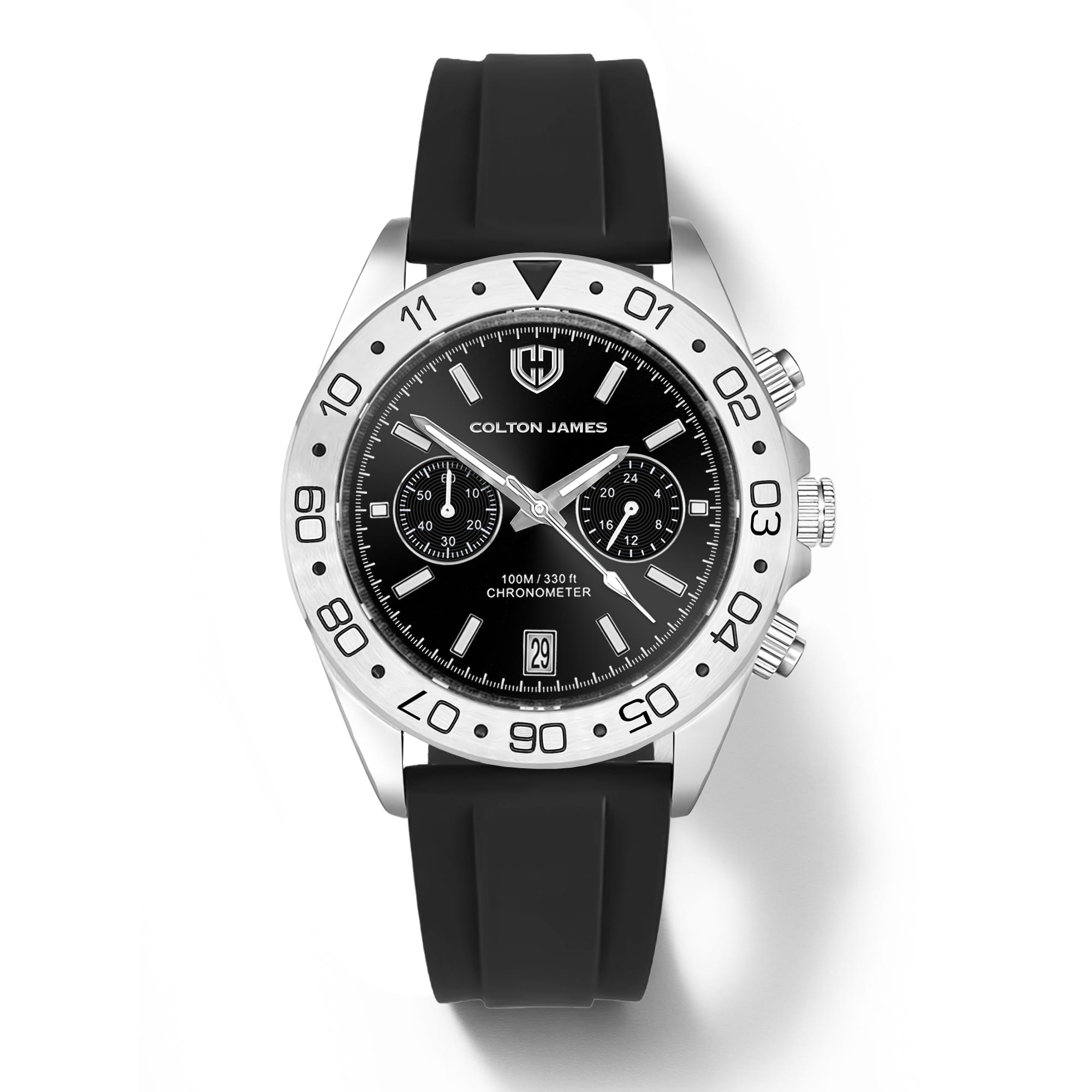 Paladin Mens Chronograph Watch - Silver Obsidian