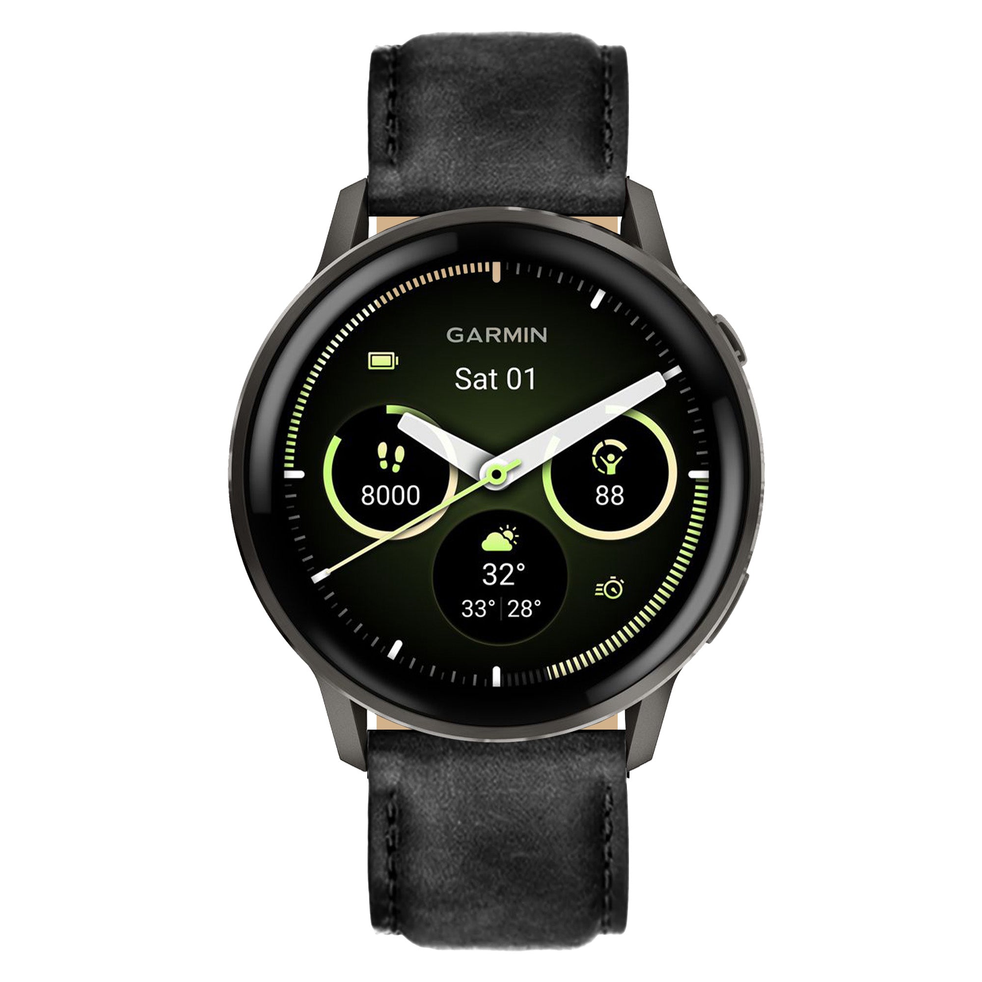 22mm Quick-Release Italian Leather Strap for Garmin Watch