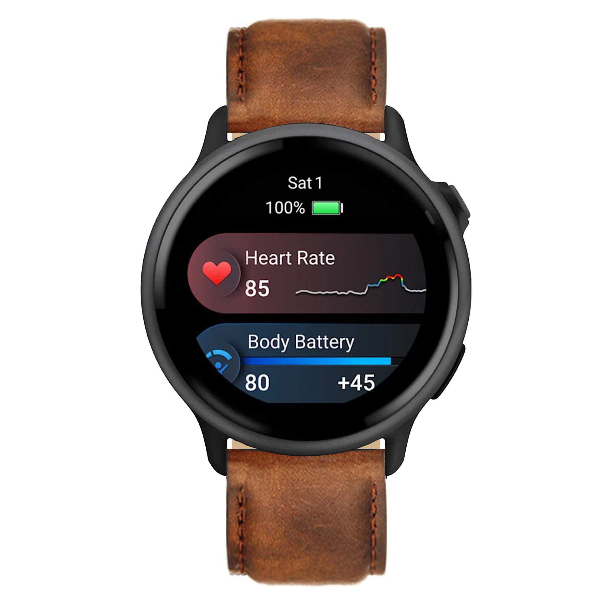 20mm Quick-Release Italian Leather Strap for Garmin Watch