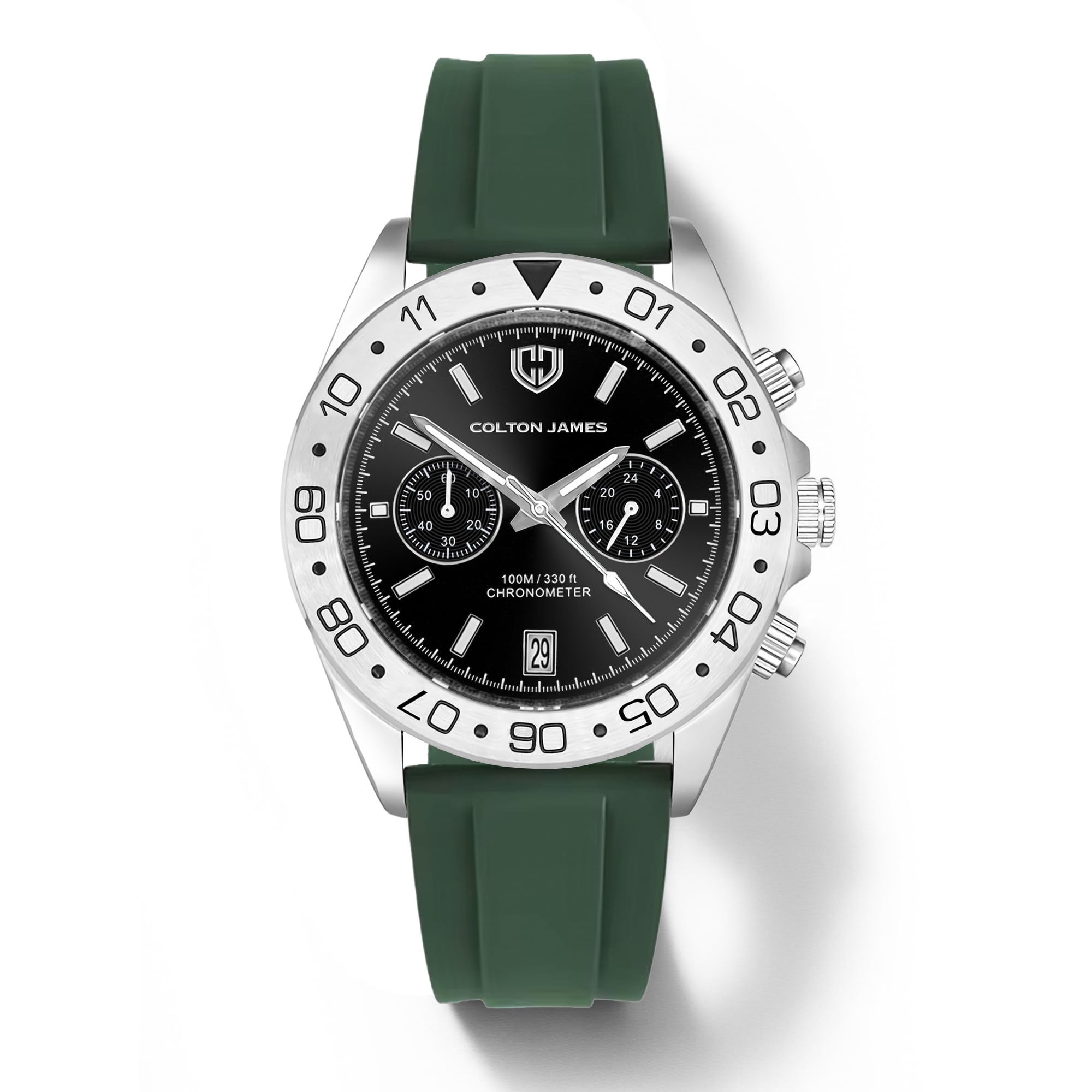 Paladin Mens Chronograph Watch - Silver Obsidian