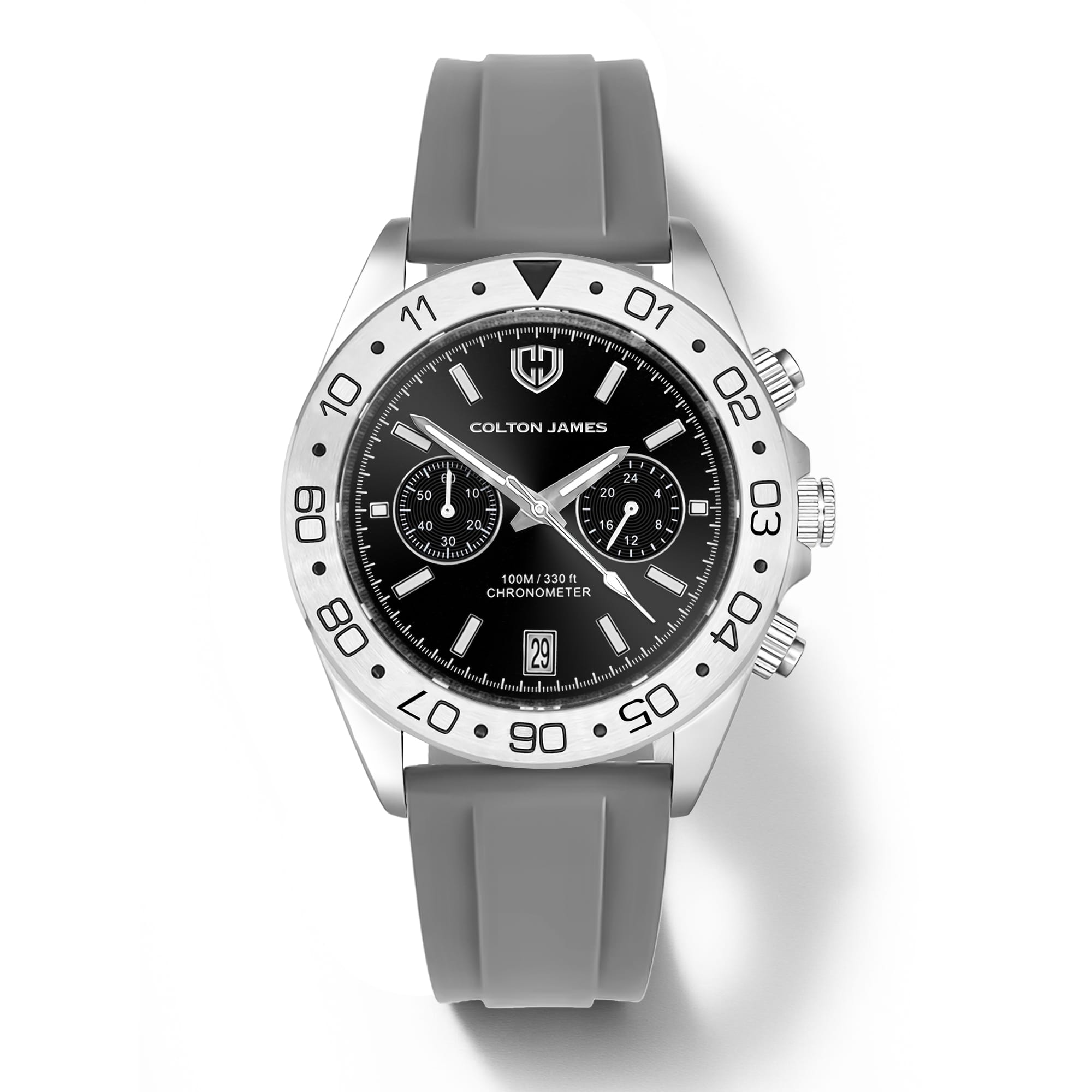 Paladin Mens Chronograph Watch - Silver Obsidian