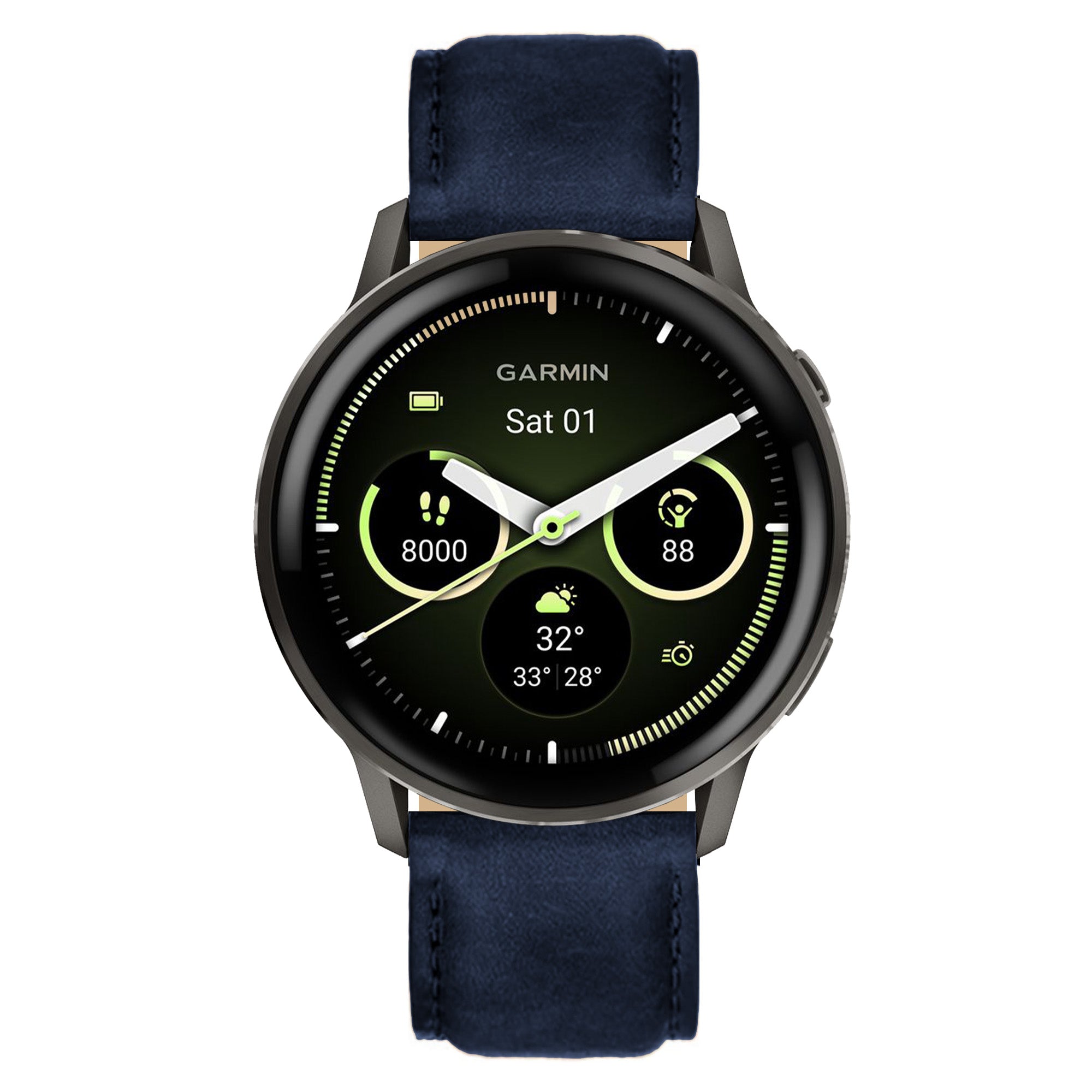 22mm Quick-Release Italian Leather Strap for Garmin Watch