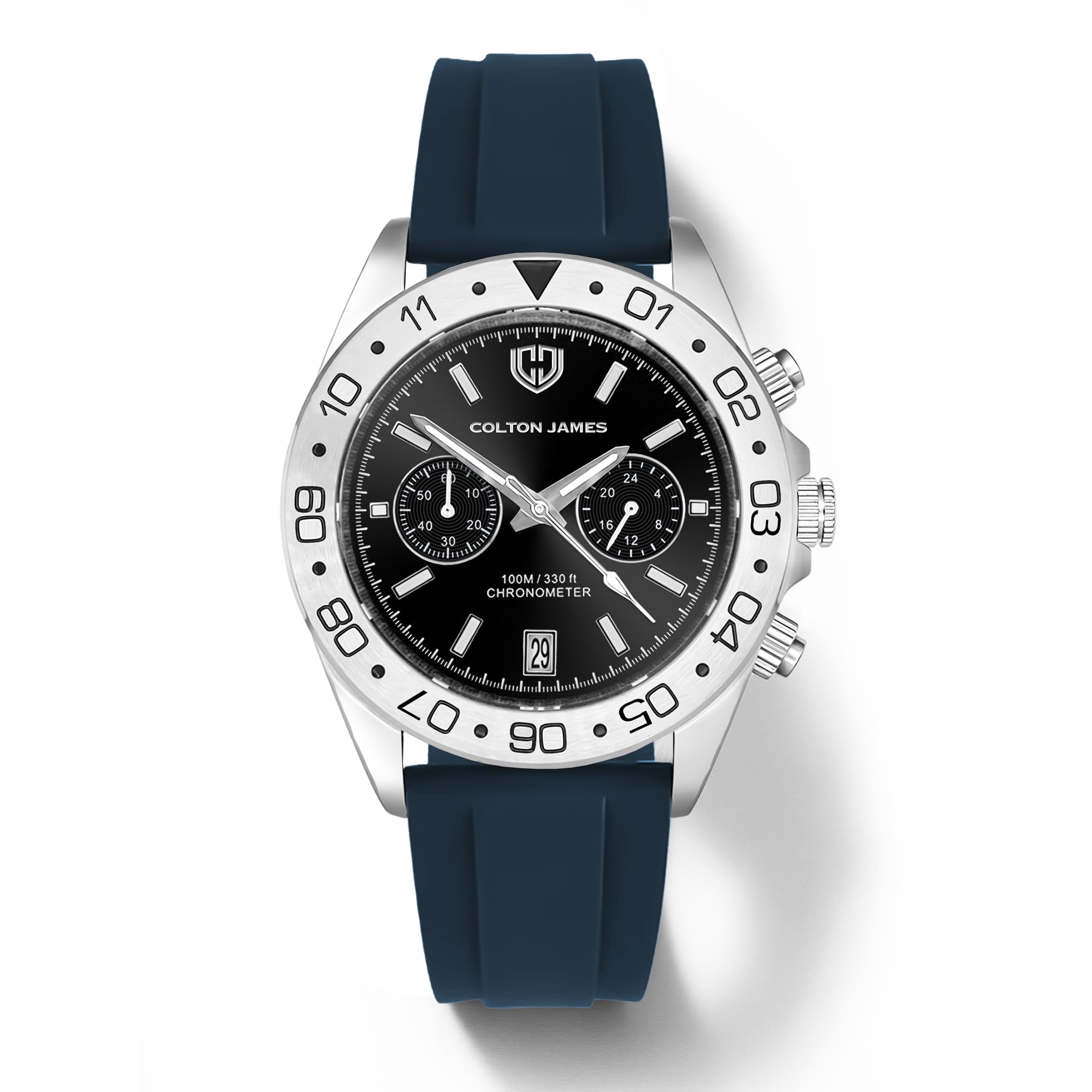 Paladin Mens Chronograph Watch - Silver Obsidian