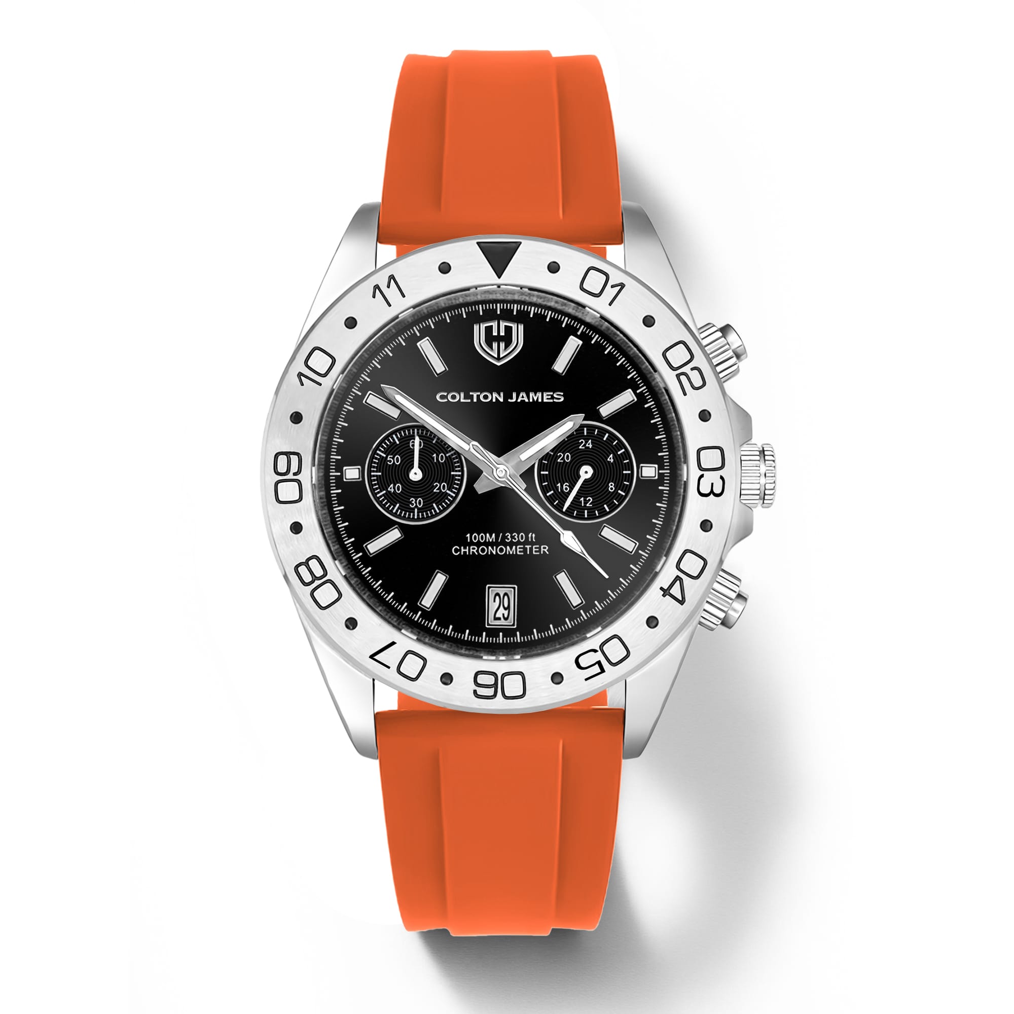 Paladin Mens Chronograph Watch - Silver Obsidian
