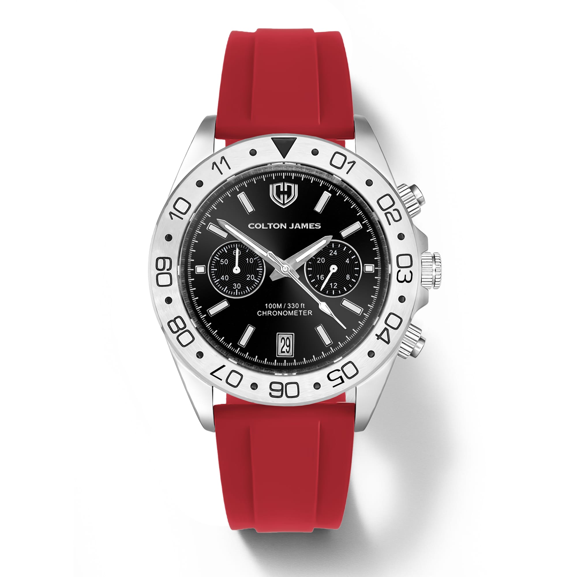 Paladin Mens Chronograph Watch - Silver Obsidian