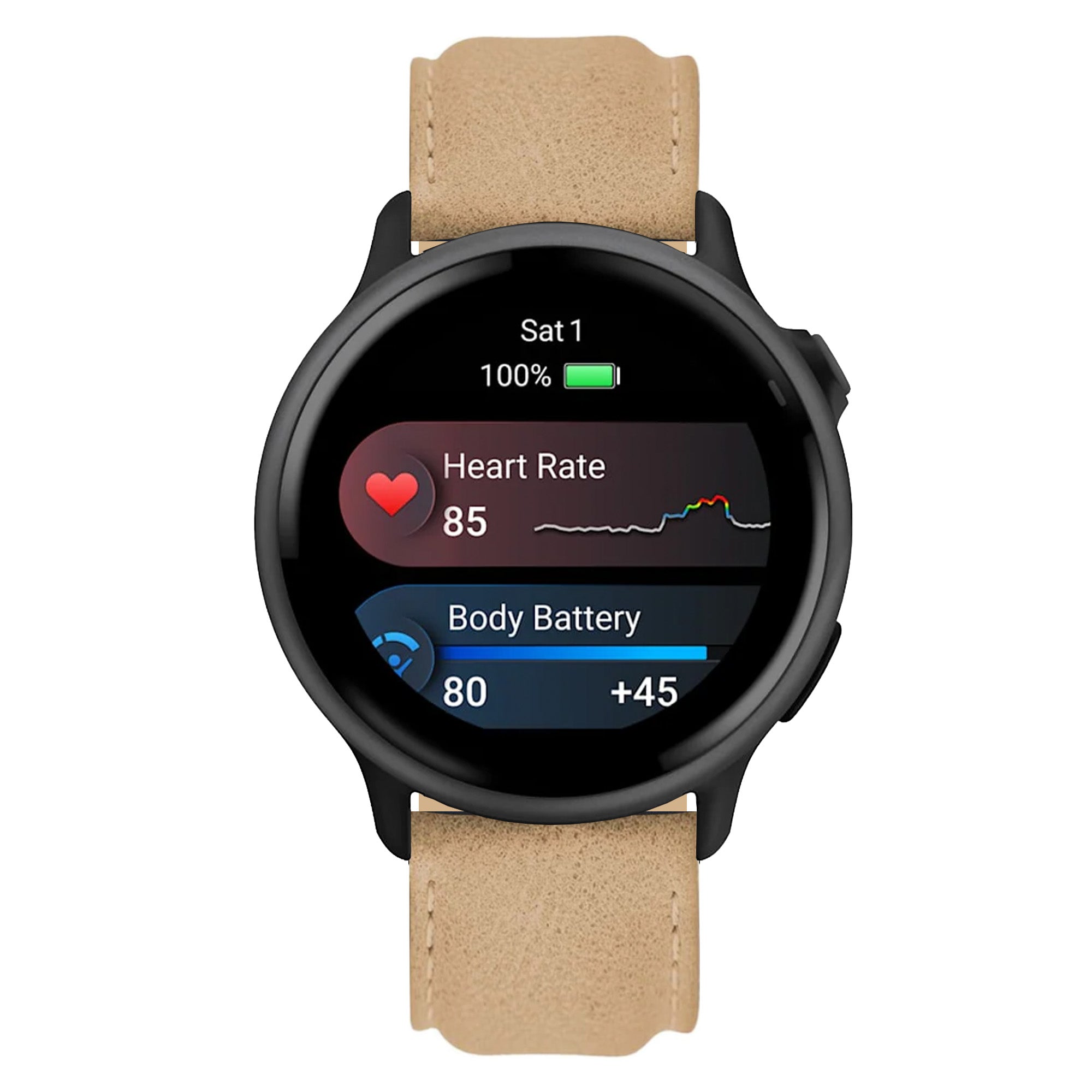 20mm Quick-Release Italian Leather Strap for Garmin Watch