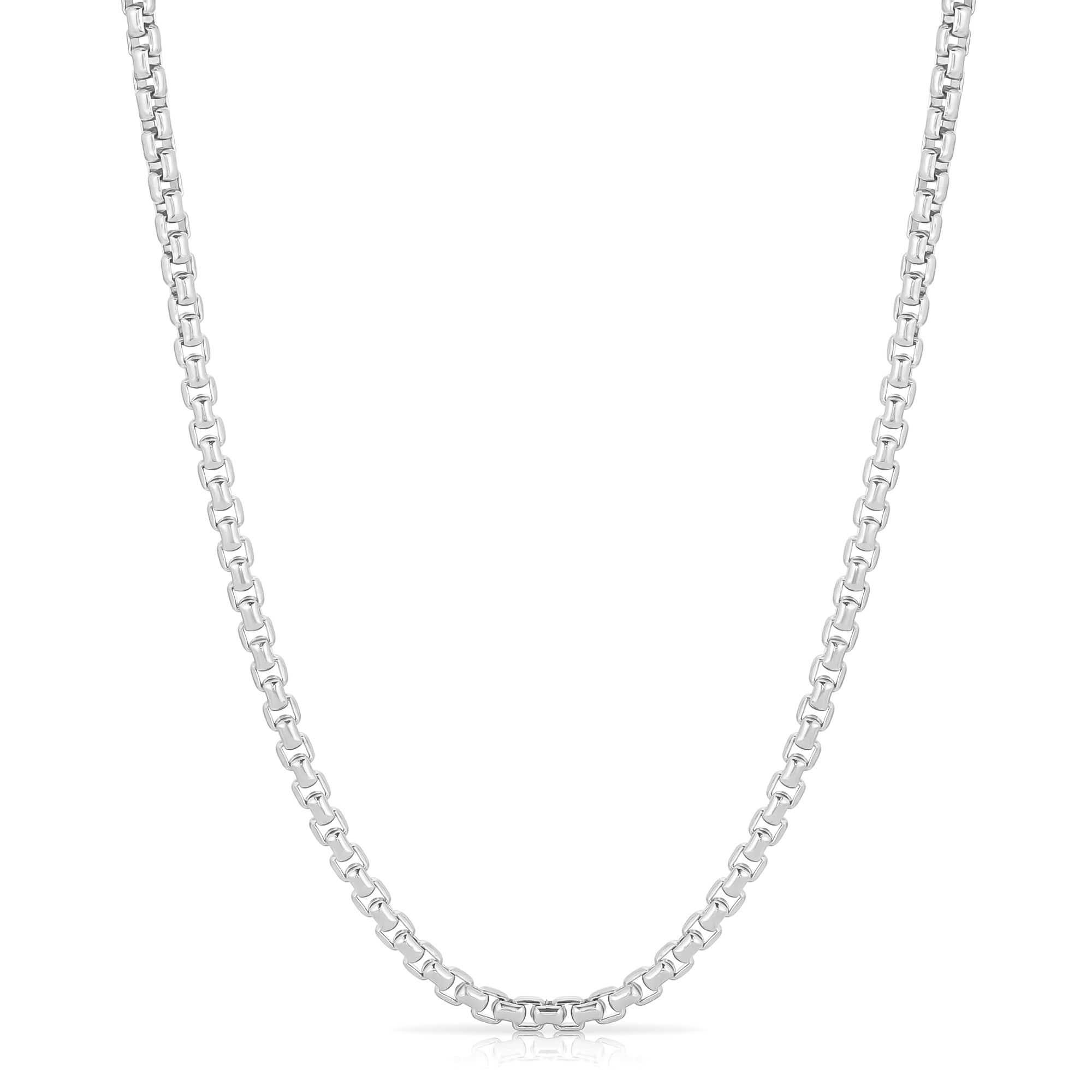 Mens 3mm Rounded Box Link Chain