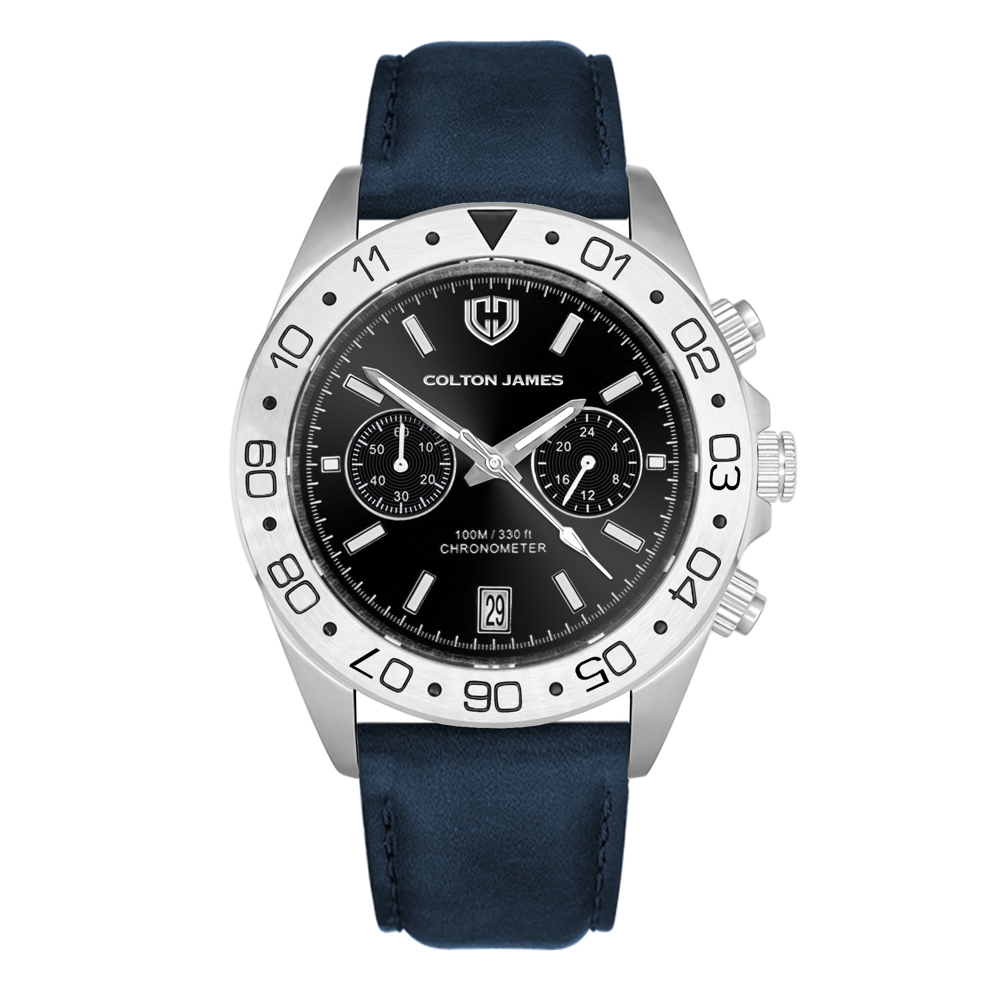 Paladin Mens Chronograph Watch - Silver Obsidian