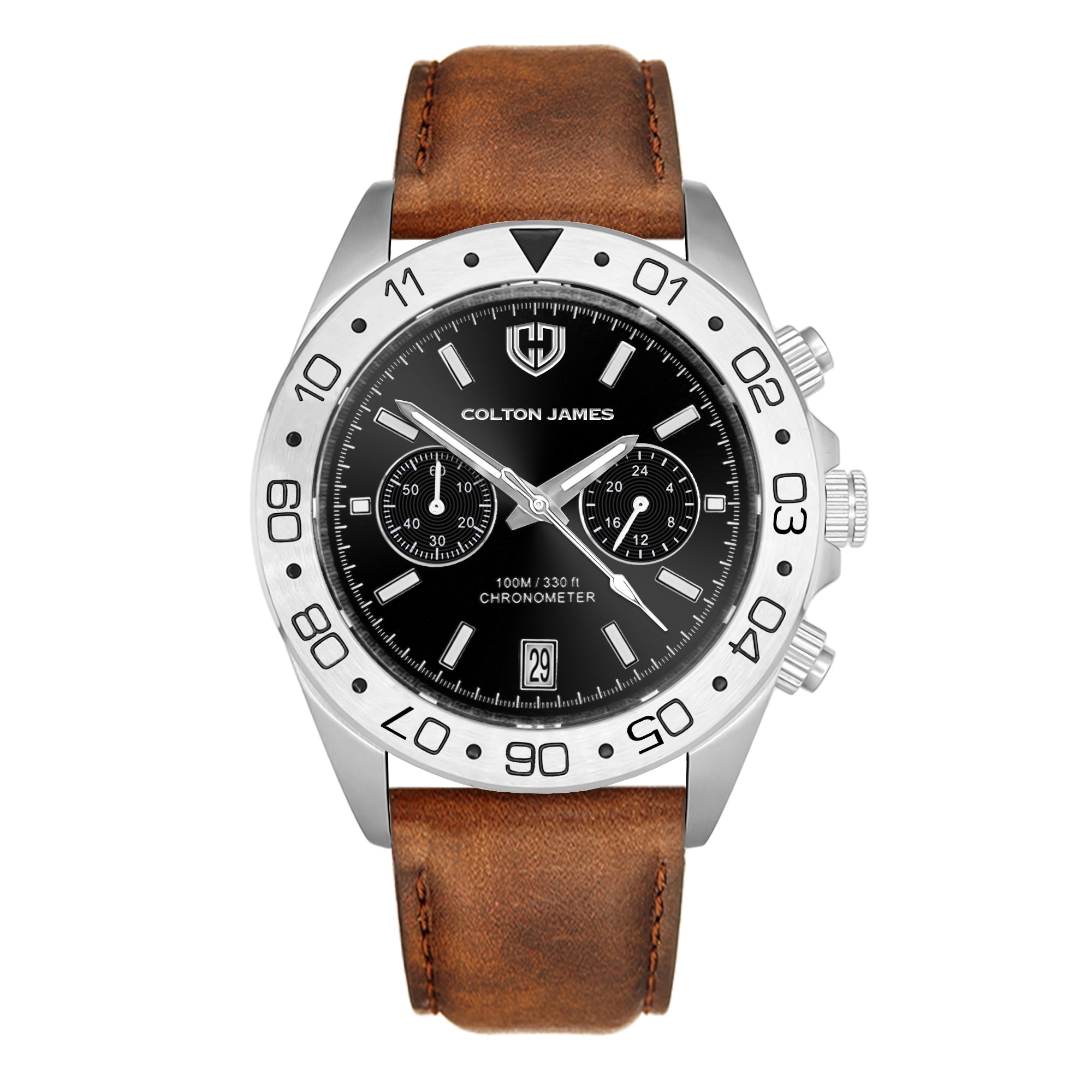 Paladin Mens Chronograph Watch - Silver Obsidian