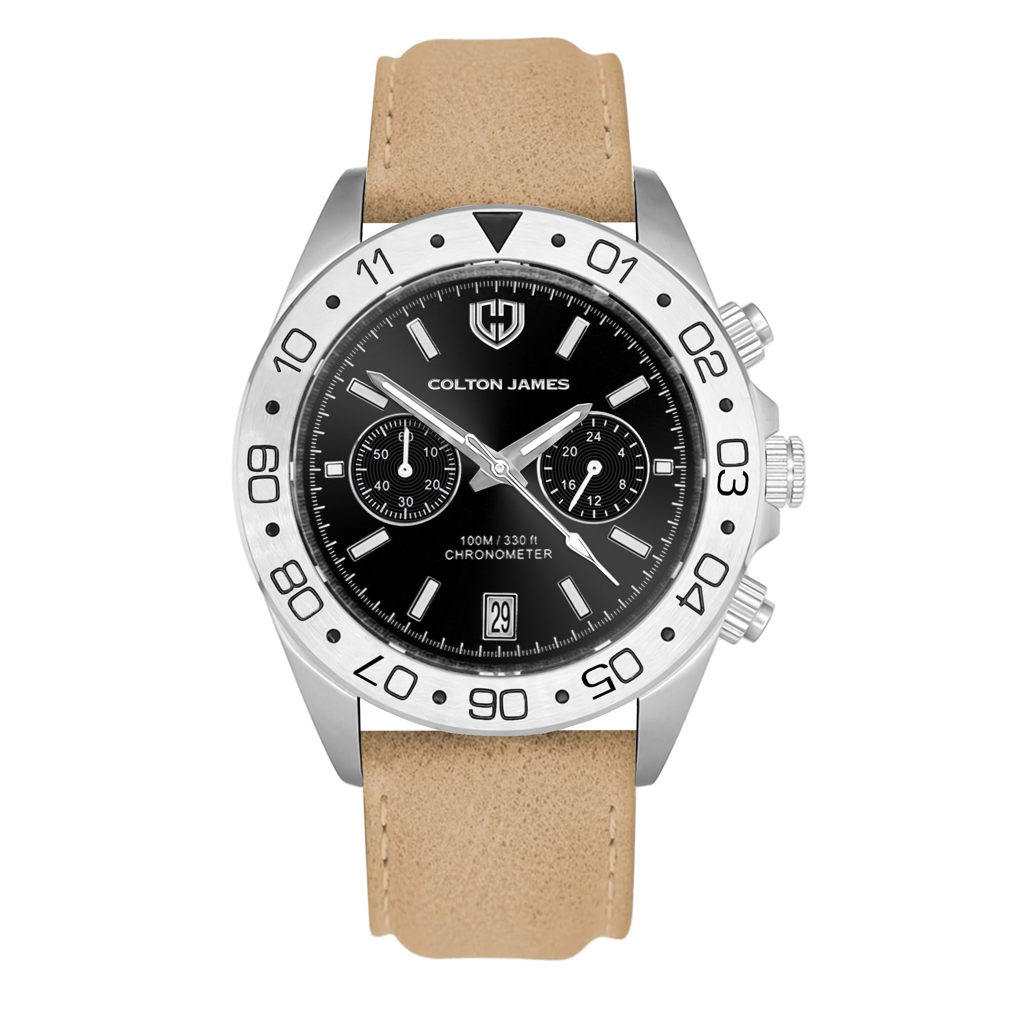 Paladin Mens Chronograph Watch - Silver Obsidian