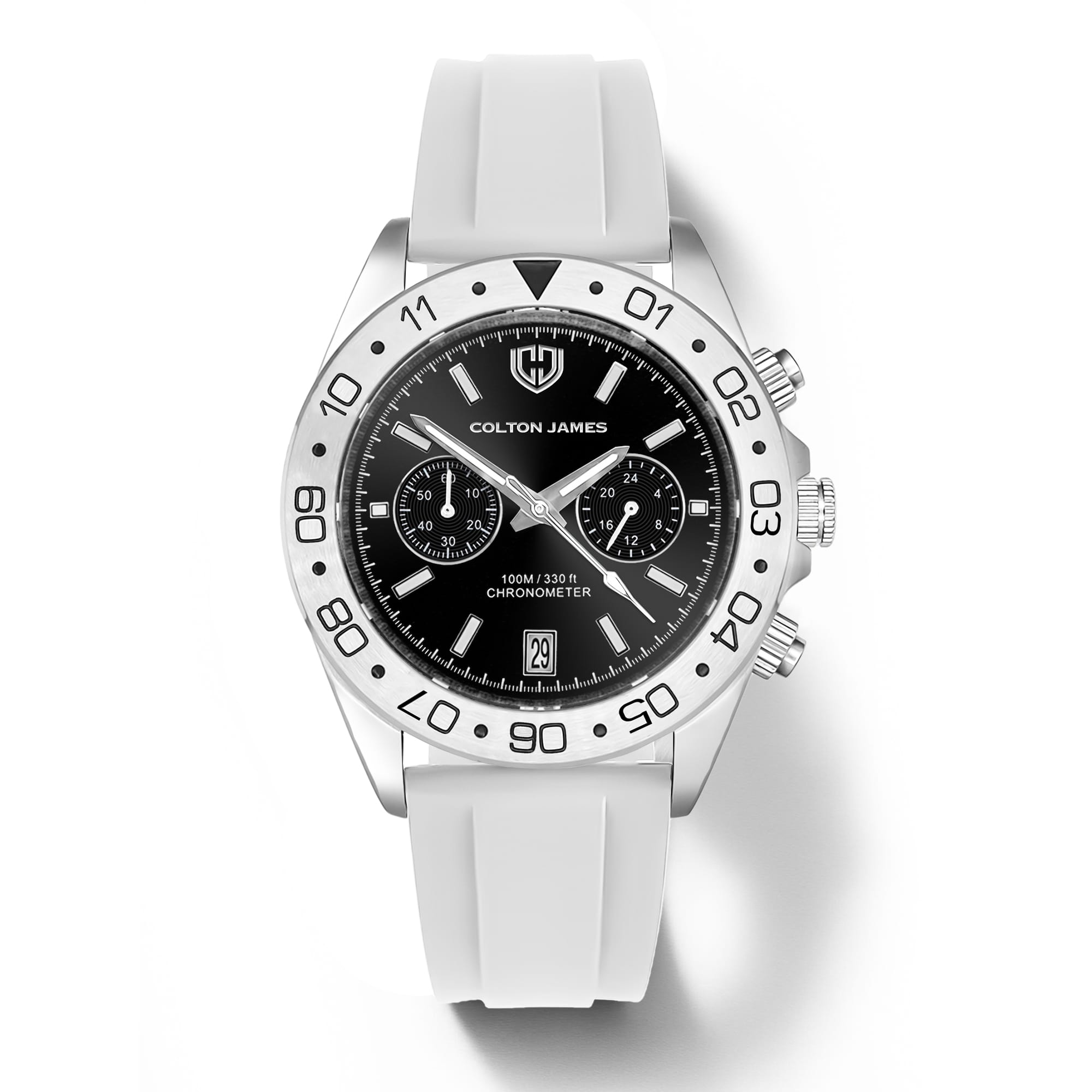 Paladin Mens Chronograph Watch - Silver Obsidian