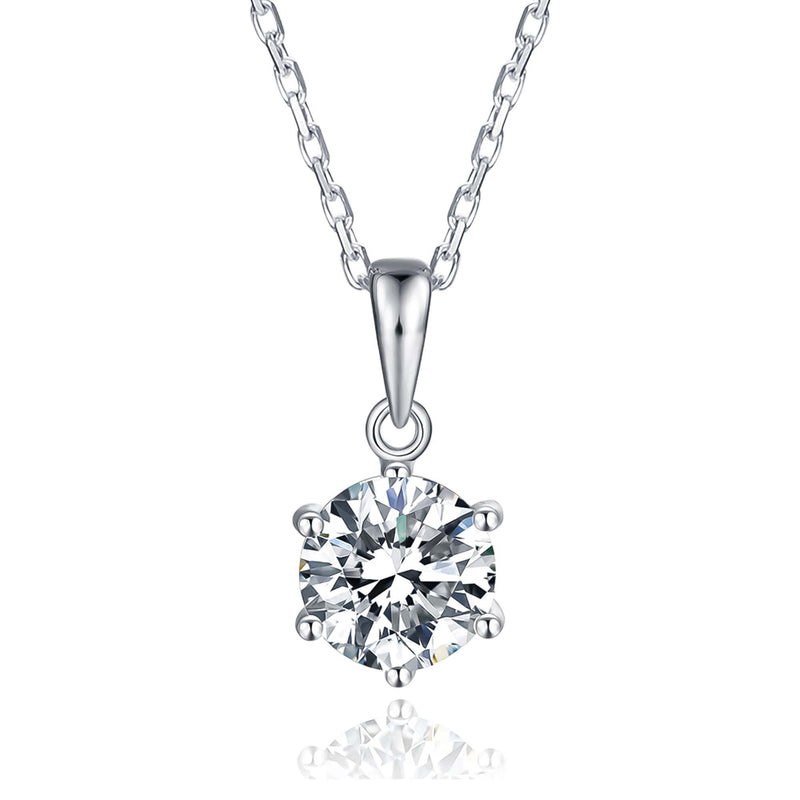 Sterling Silver Cable Necklace with 1.0ct Moissanite Pendant