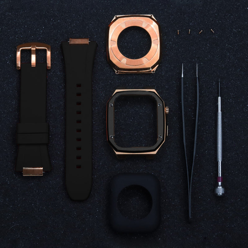 MVP Apple Watch Upgrade Kit - Series 8 / 7 - Rose Gold & Black