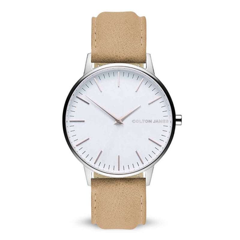 40mm Paragon Mens Classic Watch - Silver / White